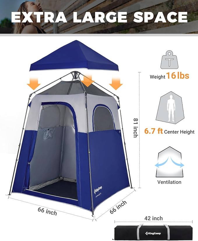 KingCamp Instant Shower Tent, Portable Superior Stable Privacy Shelter - Image 7