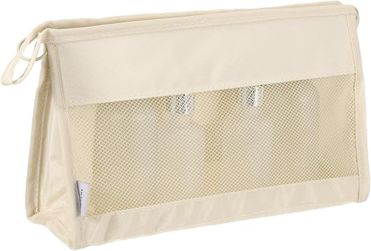 uxcell Mesh Makeup Bag, Large Capacity Travel Zipper Cosmetic Bags, Beach Mesh by uxcell