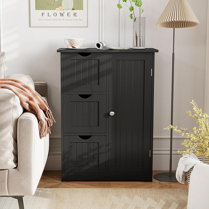 Tangkula Bathroom Floor Cabinet, Freestanding Storage Cabinet - Image 4
