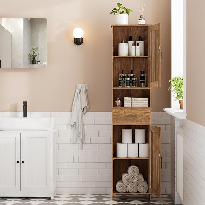 Homhedy 67" H Tall Bathroom Storage Cabinet - Image 7