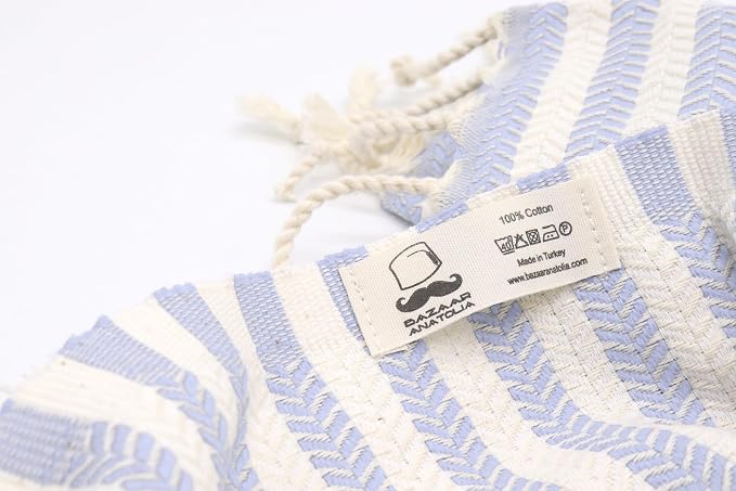 Bazaar Anatolia Turkish Beach Towel – 100% Cotton, Quick Dry, Sand Free Striped - Image 8