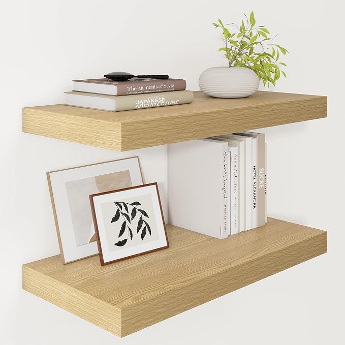Vivelove 12 Inch Deep Floating Shelves 24 inch Long, 24 x 12 Wide Wall Shelves by VIVELOVE