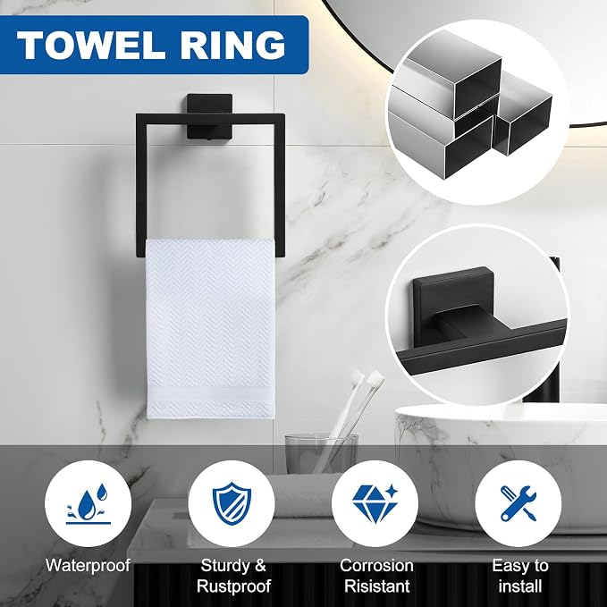 Cilee 15-Pieces Bathroom Hardware Set - Image 4