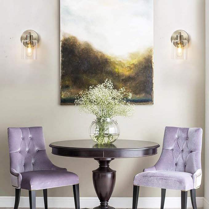 Wall Sconces for Bathroom, Brushed Nickel Vanity Light Fixtures, Modern Wall - Image 7
