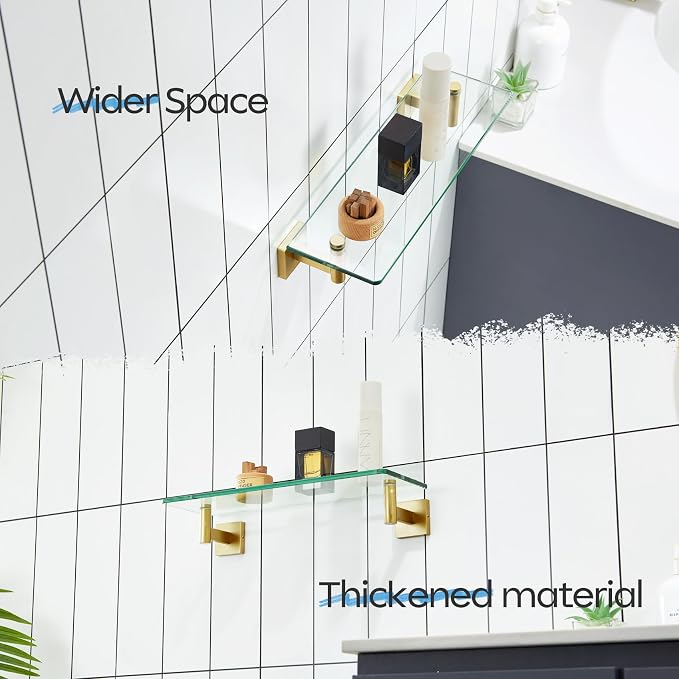 KOKOSIRI Wall Shelves Floating Shelf 16'' Stainless Steel Bathroom Hardware - Image 5