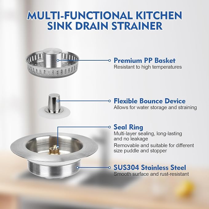 Upgraded 3 in 1 Kitchen Sink Drain Strainer - Image 6
