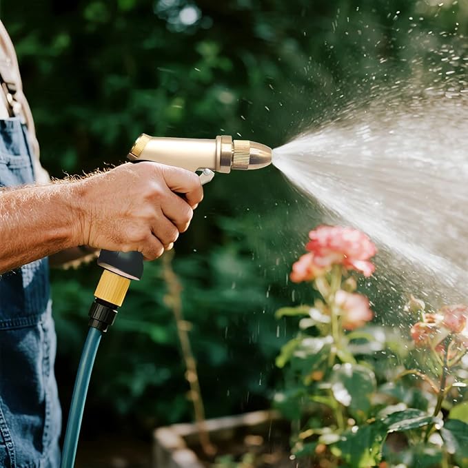 Heavy Duty Brass Garden Hose Nozzle High Pressure Metal Water Spray Nozzle - Image 8