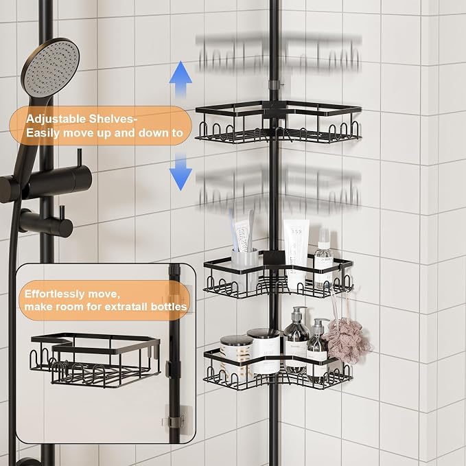 Corner Shower Caddy Tension Pole - Image 3