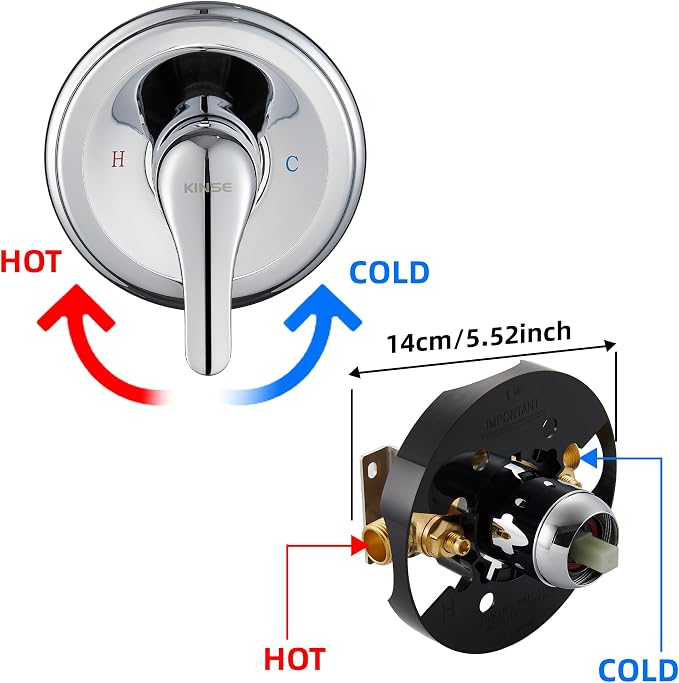 KINSE Tub shower faucet set, 5-Inchs bathtub faucet set, Single-Handle Shower - Image 6