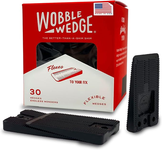 Wobble Wedges Flexible Plastic Shims, 30 Pack by WOBBLEWEDGE