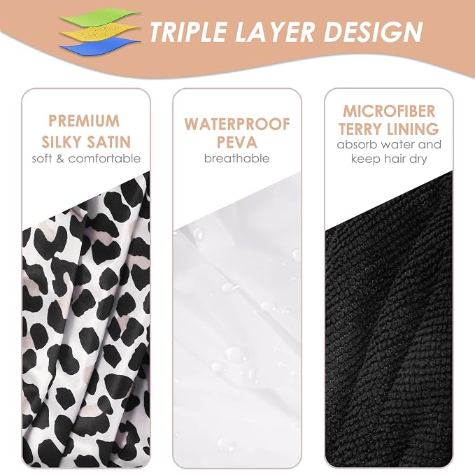 Aquior Shower Cap, Extra Large Triple Layer Bathing Cap - Image 6
