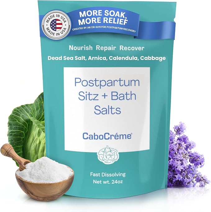 CaboCréme Postpartum Sitz + Bath Salts – 24oz – Postpartum Bath Soak by CaboCr%C3%A9me