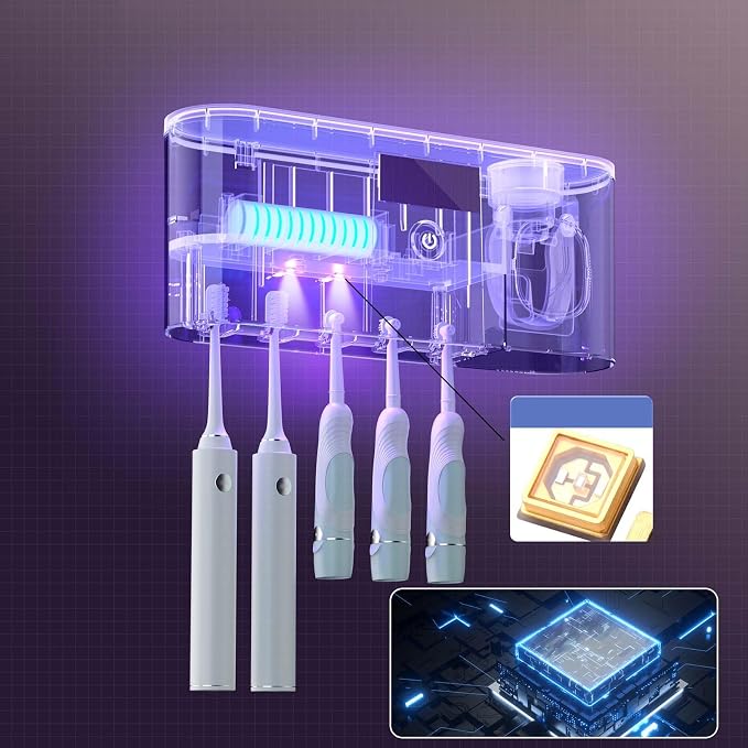 Toothbrush Holders for Bathrooms, Toothbrush Sanitizer Holder for Kids and Adult - Image 2