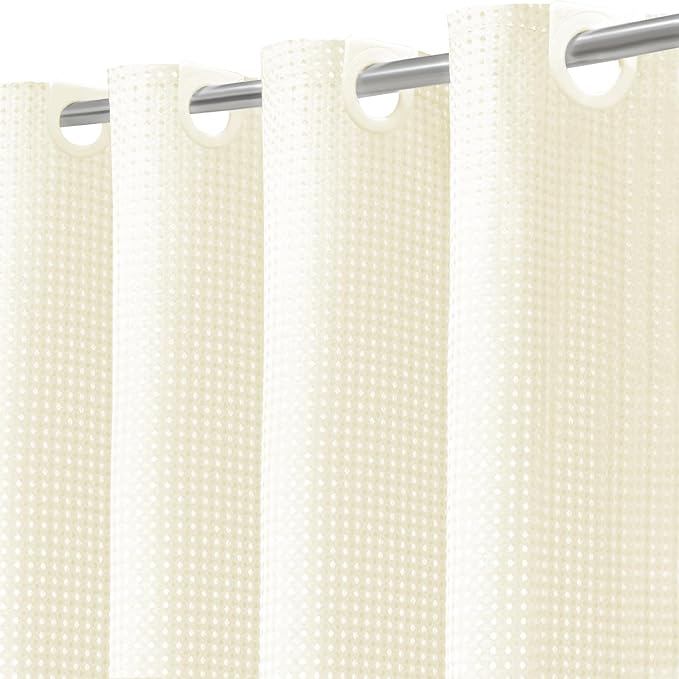 Inhousolu No Hook Waffle Weave Shower Curtain by INHOUSOLUHOMEDECOR