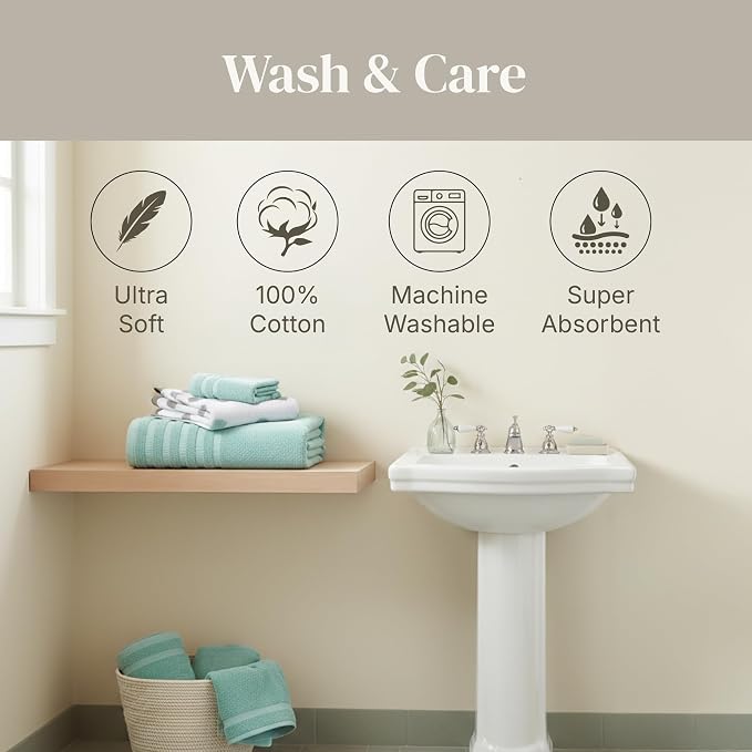 Modern Threads Organic Vines 6-Piece 100% Cotton Towel Set – Yarn Dyed Jacquard - Image 7