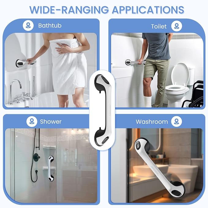 2 Pack 16 Inch Grab Bars for Bathtubs and Showers for Seniors, Heavy Duty - Image 4