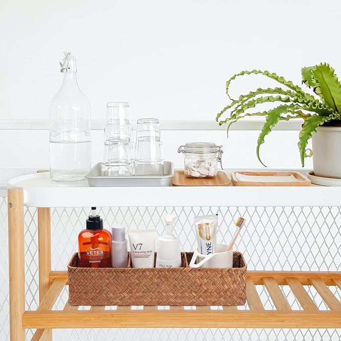 Seagrass Storage Basket Woven Shelf Baskets - Image 2