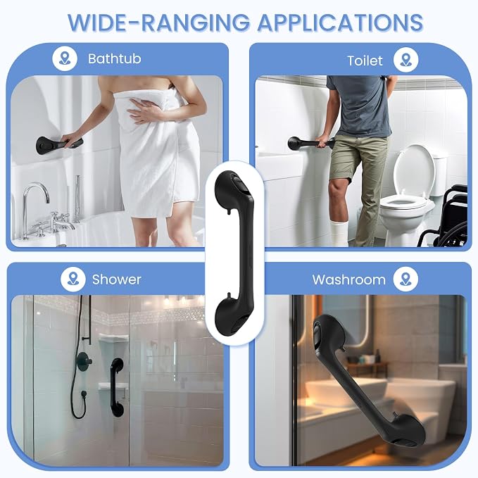2 Pack 12 Inch Grab Bars for Bathtubs and Showers for Seniors, Heavy Duty - Image 4