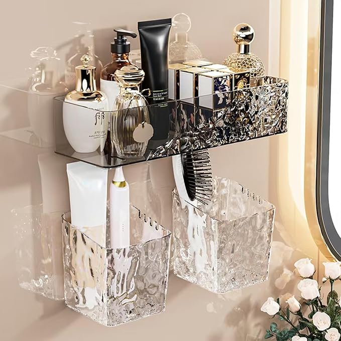Wall Mounted Bathroom Caddy Organizer, Adhesive Shower Shelf - Image 5