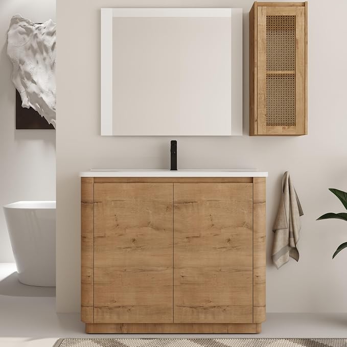 40 Inch Bathroom Vanity with Sink, Wooden Bathroom Cabinet with Soft Close Doors by BeyondYourImagination