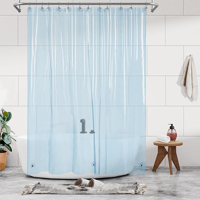 Barossa Design Clear Blue Long Shower Curtain Liner 78" Height by BarossaDesign