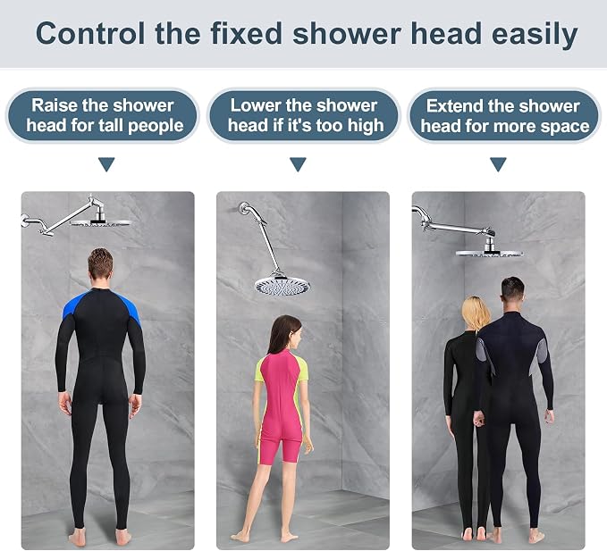 BRIGHT SHOWERS Brass Shower Head Extension Arm - Image 4