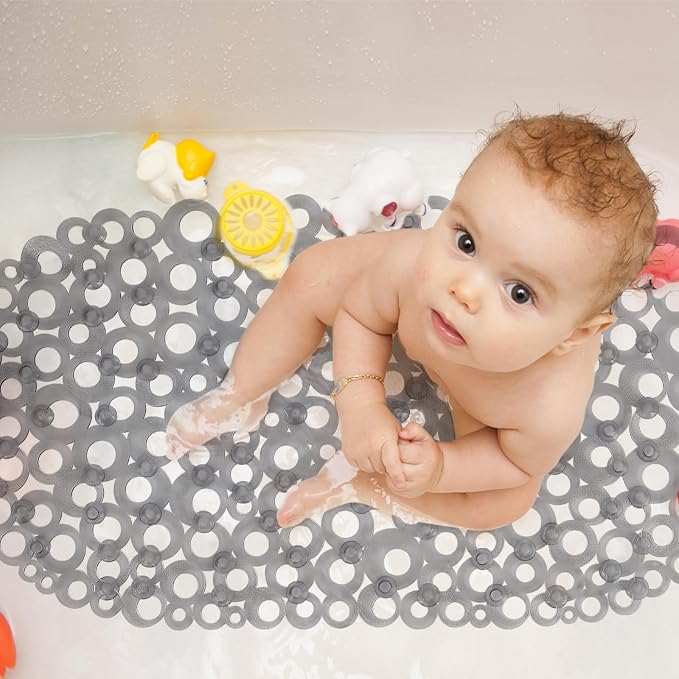 WELTRXE Oval Bathtub Mat Non Slip, Shower Mat - Image 5