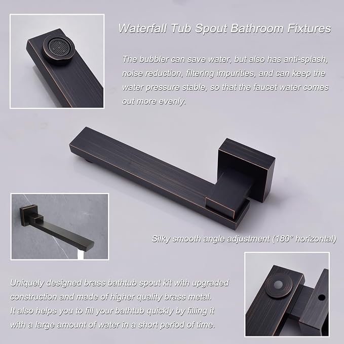 Thermostatic Shower System Oil Rubbed Bronze Tub Shower Faucet Set - Image 4
