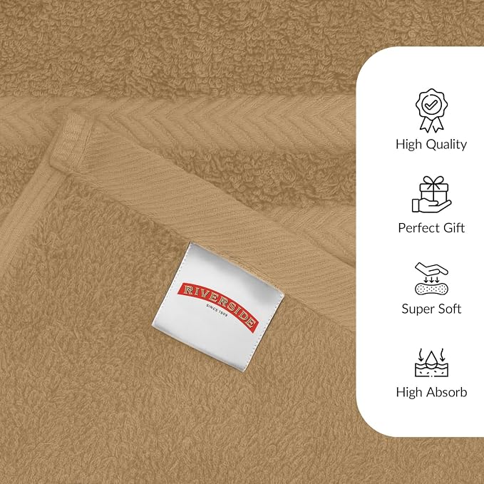 RIVERSIDE Pack of 2 Extra Large Bath Sheets 35 x 70 Inches - Image 5