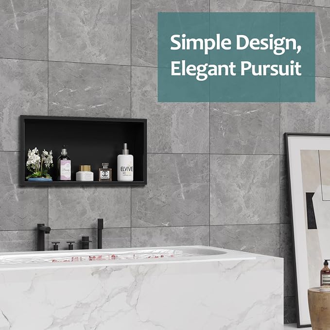 Shower Niche No Tile Needed, Recessed 2-Tier Shelf - Image 7
