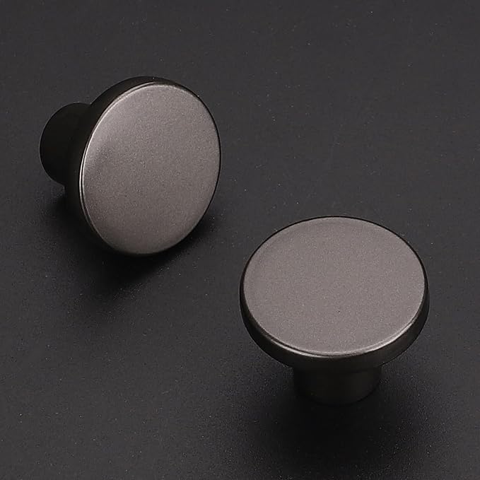 Ravinte 3 Pack Cabinet Knobs Pearl Grey Kitchen Cabinet Knobs Round Dresser - Image 2
