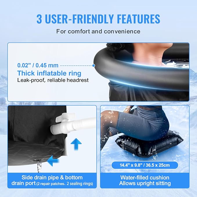 VEVOR Ice Bath Tub, Cold Water Therapy Plunge Tub - Image 4