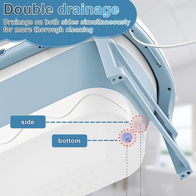 56” Portable Bathtub for Adults, Large Foldable Collapsible Tub - Image 5