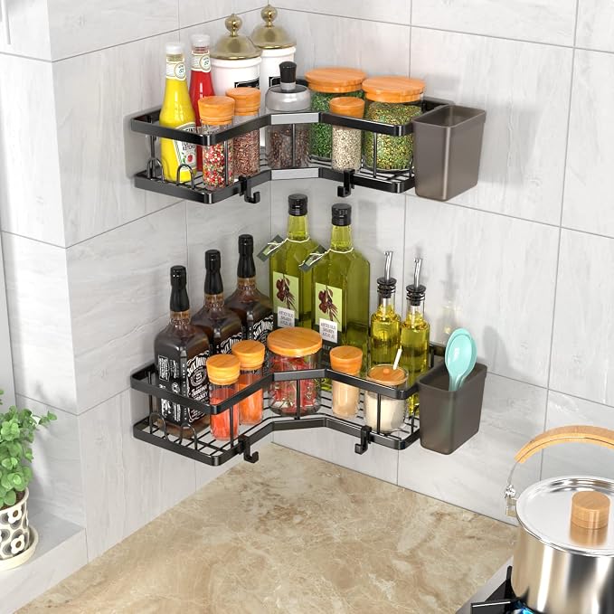 Corner Shower Caddy, 2 Pack Adhesive Shower Corner Organizer Shelves, No - Image 7