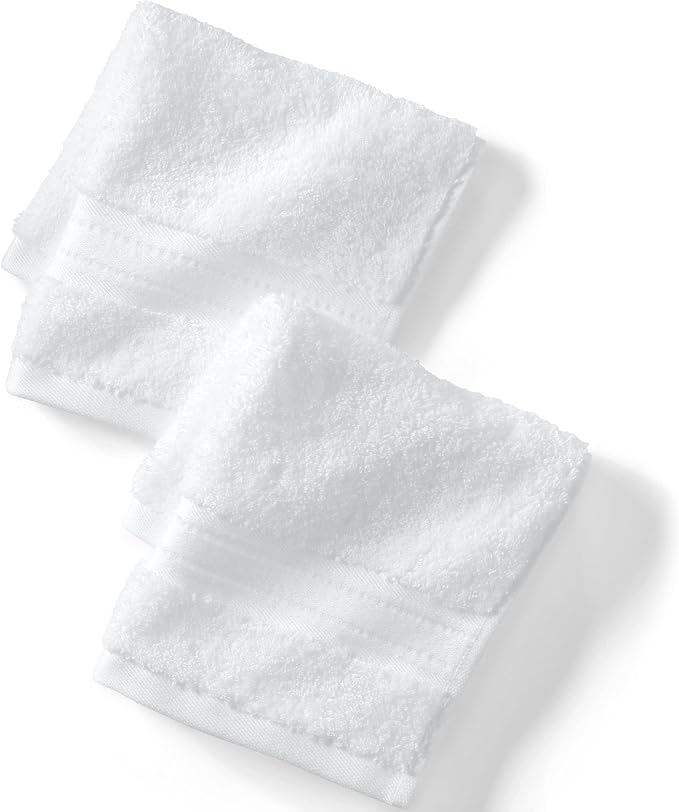 Lands' End Supima Towel White Washcloth Set by LandsEnd