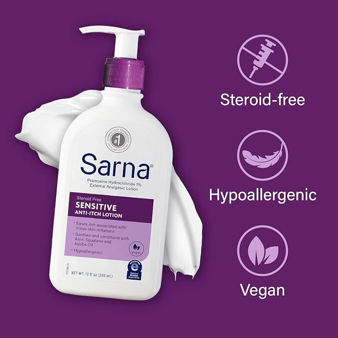 Sarna Sensitive Anti-Itch Lotion, Steroid-Free, Fragrance-Free, Hypoallergenic - Image 8