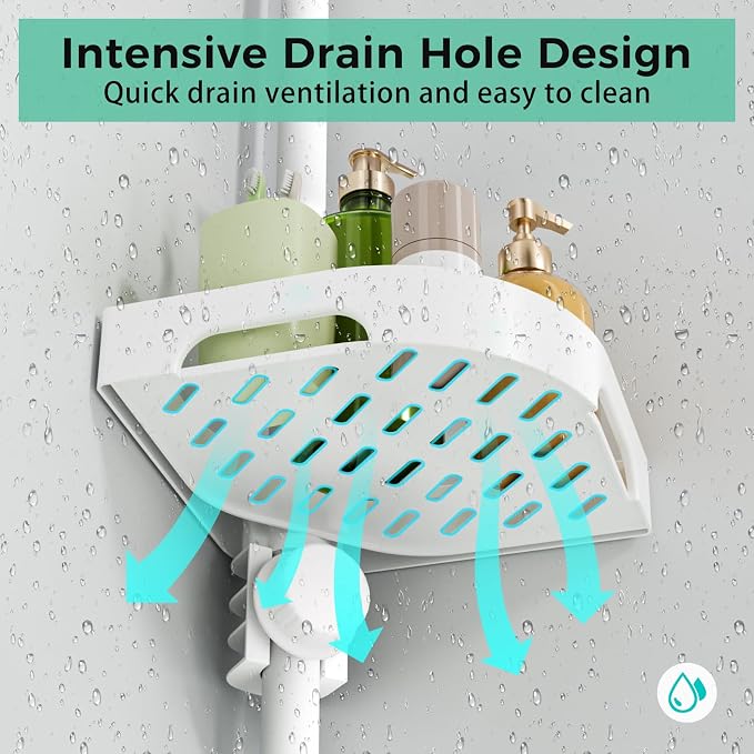 4-Tier Corner Shower Caddy Tension Pole Organizer - Image 4