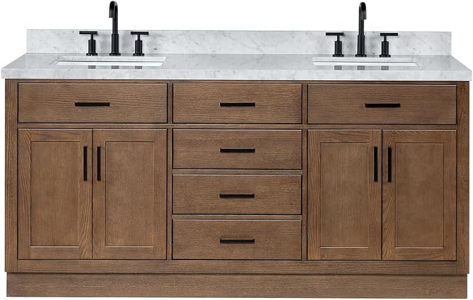 ARIEL Hepburn 73 Inch Double Rectangle Sink Bathroom Vanity - Image 11