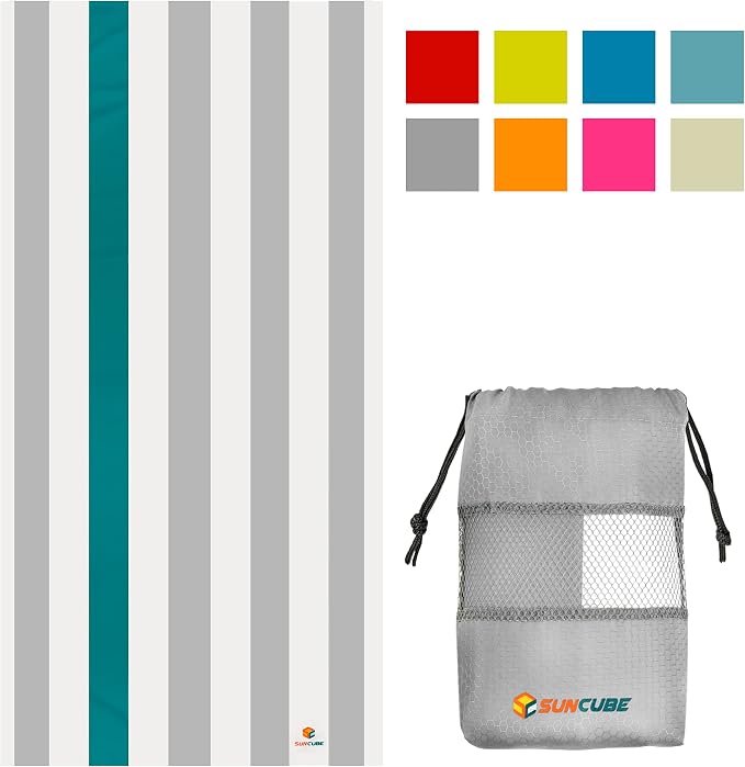 SUN CUBE Microfiber Beach Towel, Quick Dry Sand Free Beach Towel, Lightweight - Image 2