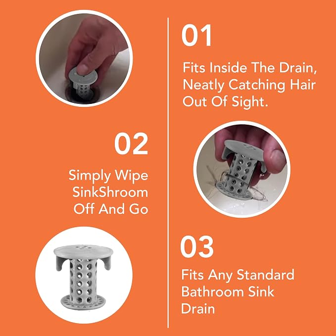 SinkShroom The Revolutionary Sink Drain Protector Hair Catcher/Strainer/Snare - Image 9