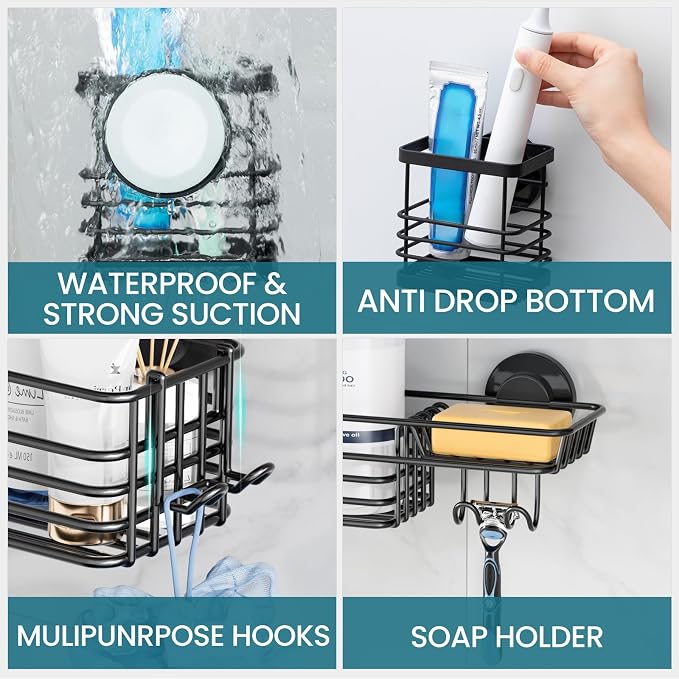TAILI Shower Caddy Suction Cup, 3 Pack Shelves - Image 6