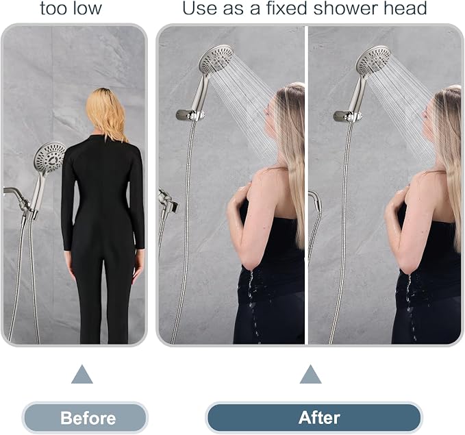 BRIGHT SHOWERS Shower Head Holder Wall Mount, Adjustable Handheld Shower Wand - Image 3
