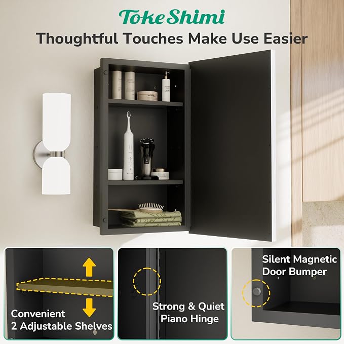 TokeShimi 17x25 Recessed Medicine Cabinet - Image 6