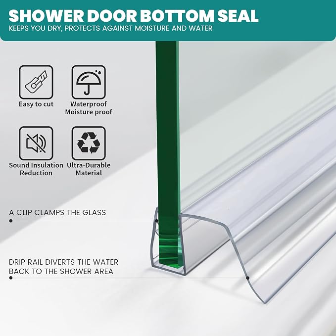 Bathroom Shower Glass Door Bottom Seal Strip - Image 5