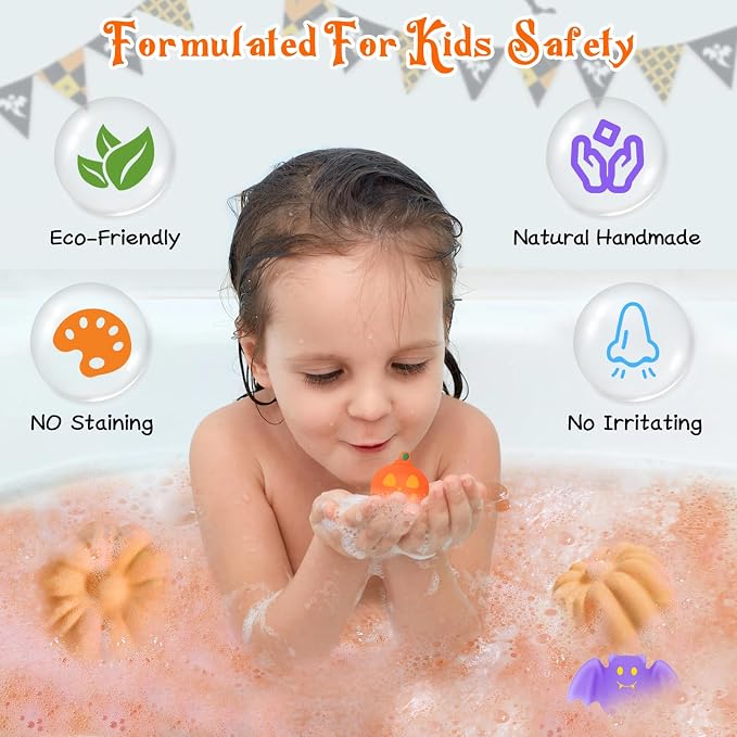 9 Pack Halloween Bath Bombs for Kids, Halloween Bubble Kids Bath Bombs - Image 6