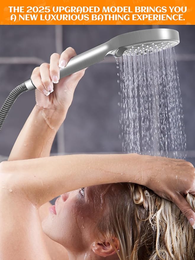 Handheld Shower Head with Slide Bar, 2.5GPM High Pressure 3-Function Adjustable - Image 9