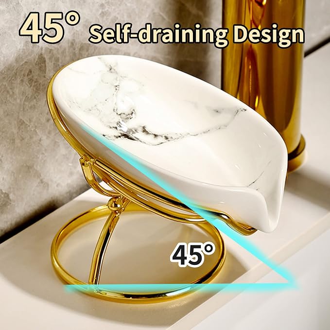 Leaf-Shaped Ceramic Soap Dish - Image 3
