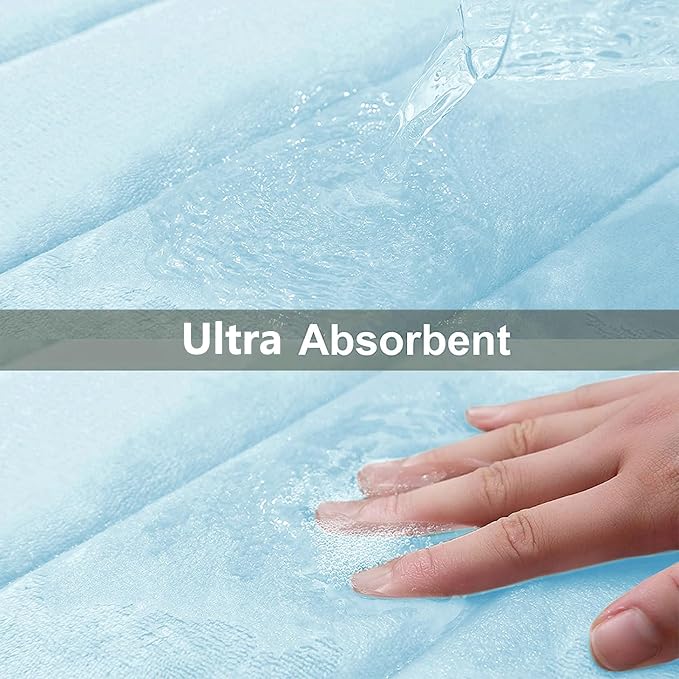 Buganda Memory Foam Bath Mat, Ultra Soft and Non-Slip Bathroom Rugs, Water - Image 4