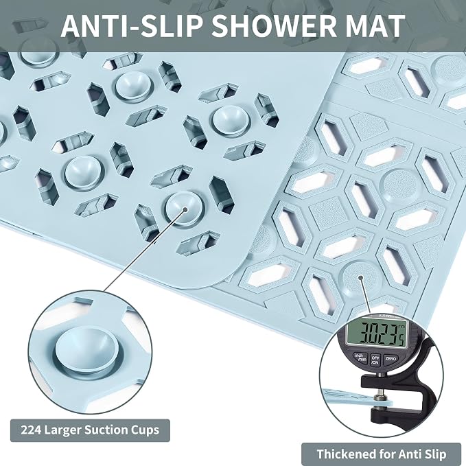 OTHWAY Square Shower Mat, TPE Anti Slip Shower mat - Image 2