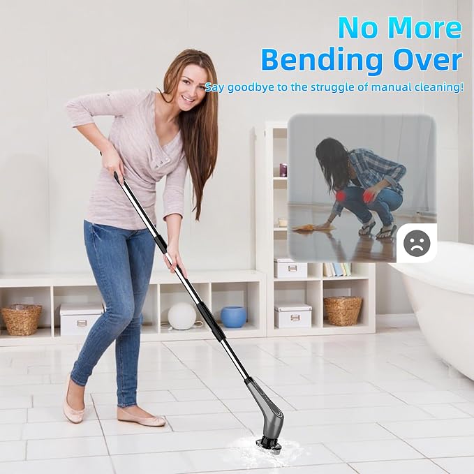 Gray Electric Spin Scrubber, Cordless Spin Scrubber - Image 3
